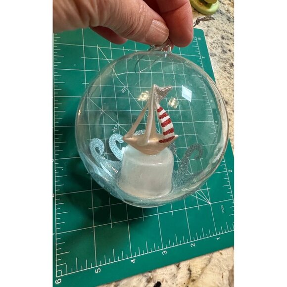 Vtg Nautical Ornament Light-Up Color-Changing Christmas Decoration Glass Globe - Picture 12 of 14